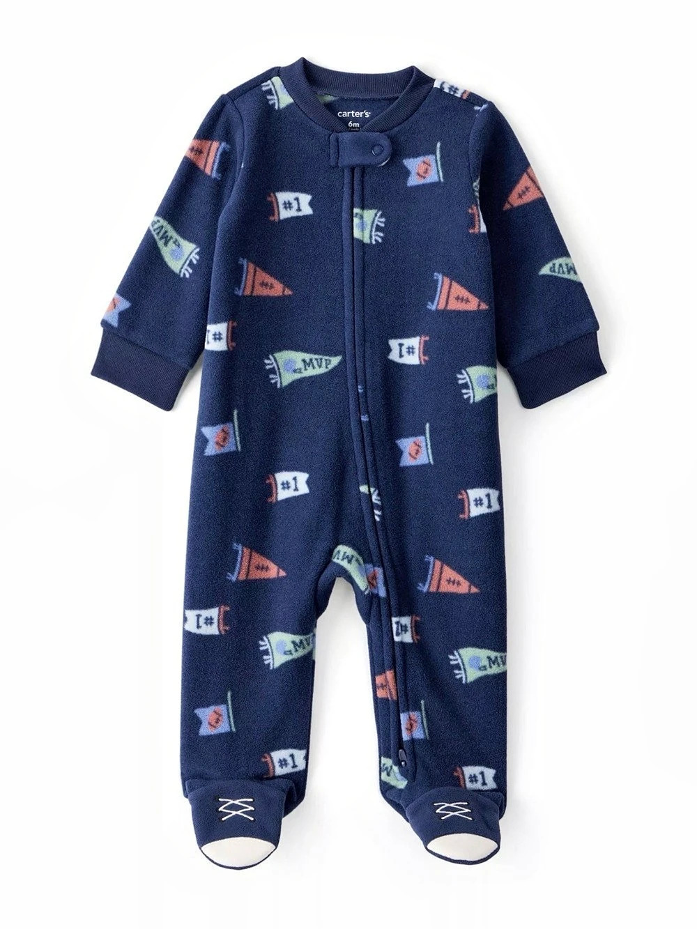 Carter's Baby Boy 1-Piece Football Fleece Footie Pajamas Football Fleece Footie